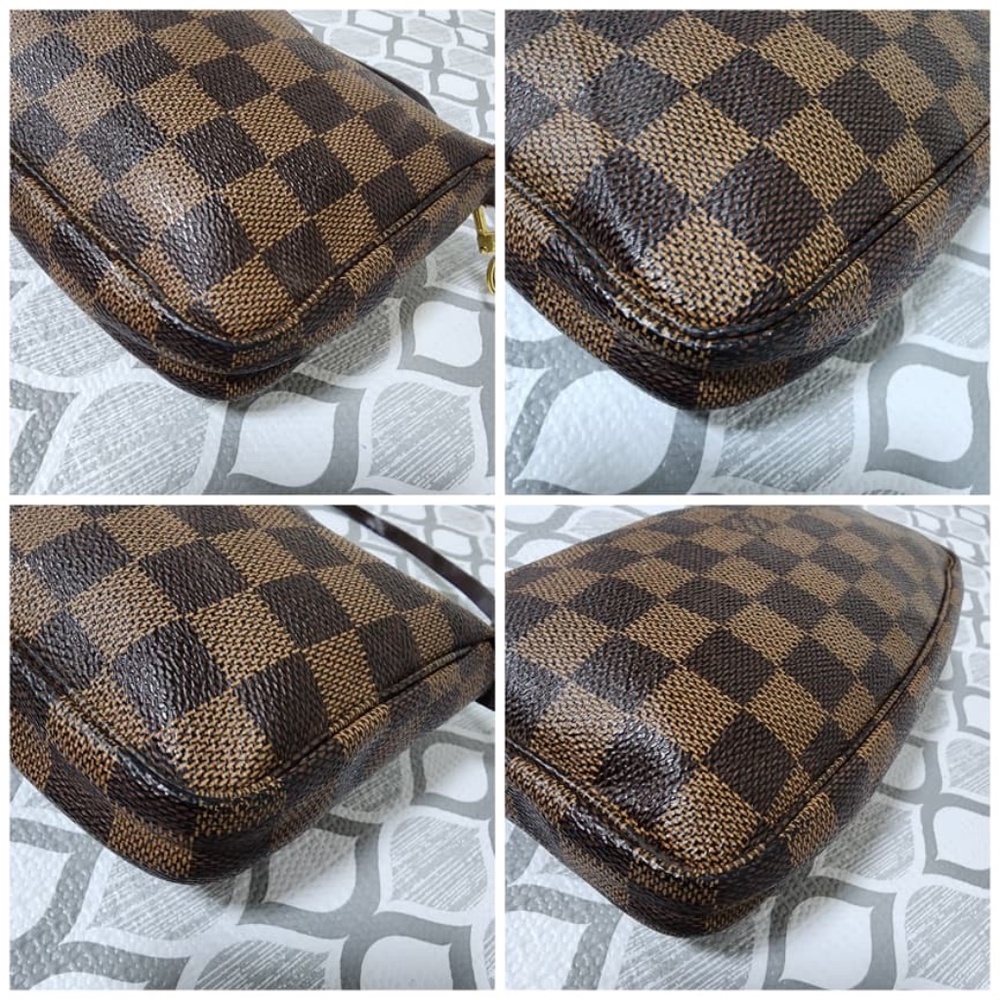 Authentic LOUIS VUITTON Damier Ebene Pochette Accessoires Pochette Brown - Picture 8 of 13